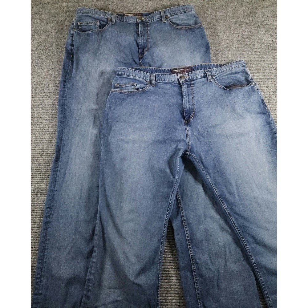 Lot of 2 Johnston & Murphy Mens Blue Straight Leg Denim Jeans 40W x 32L Med wash
